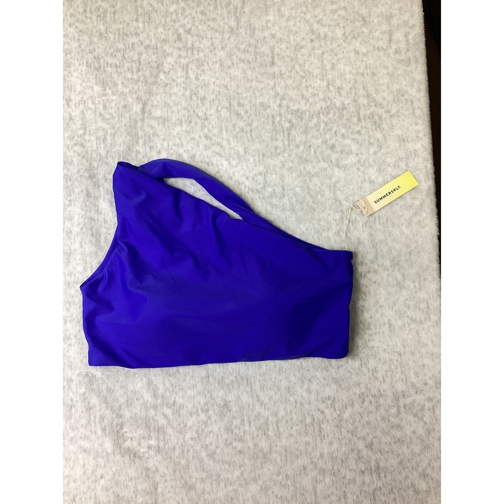Summersalt Ruched Sidestroke Bikini‎ Top Royal Blue One Shoulder  Size 4 NWT